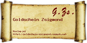 Goldschein Zsigmond névjegykártya